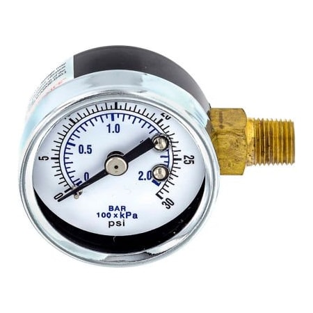 Engineered Specialty Products, Inc Pic Gauges 1.5" Utility Pressure Gauge, Dry Filled, 0/30 PSI Range, Right Mount, 101D-158C-RIGHT 101D-158C-RIGHT